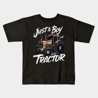 "Tractor Enthusiast: Just a Boy Who Loves Tractors" Kids T-Shirt